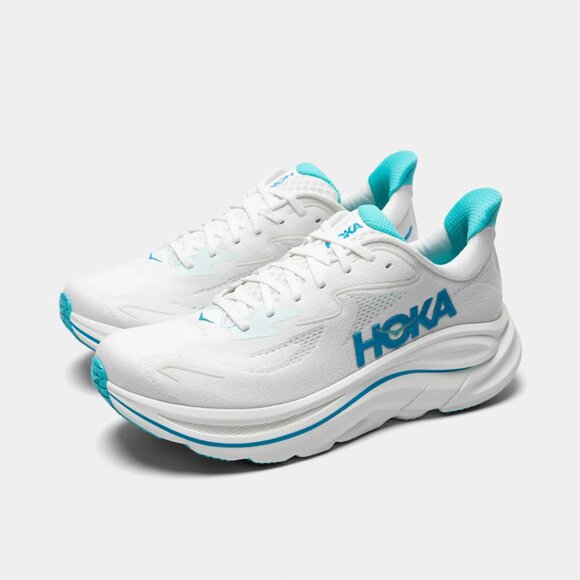 Hoka One Mens Clifton 10 Road Running Shoes - white / skyward blue Men's SZ 10.5 - Picture 15 of 16